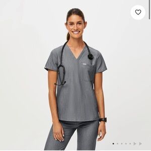 Figs Catarina Scrub Top Small Graphite